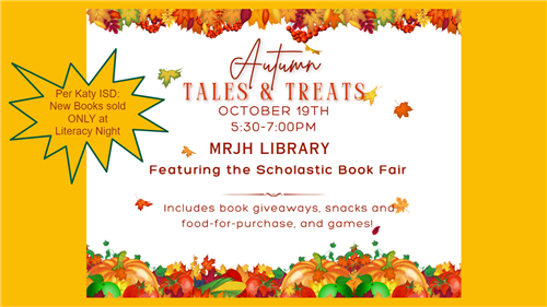 Autumn Tales and Treats MRJH Library Oct 19 5:30-7:00pm